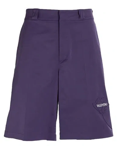 Valentino Garavani Man Shorts & Bermuda Shorts Purple Size 40 Polyester