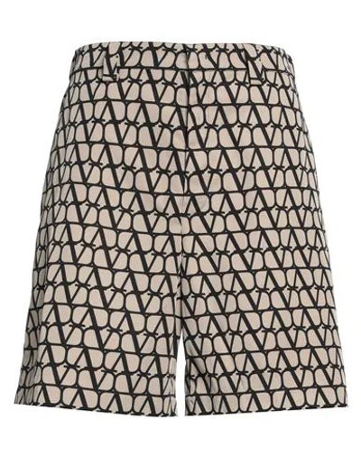 Valentino Garavani Man Shorts & Bermuda Shorts Sand Size 32 Polyester In Beige