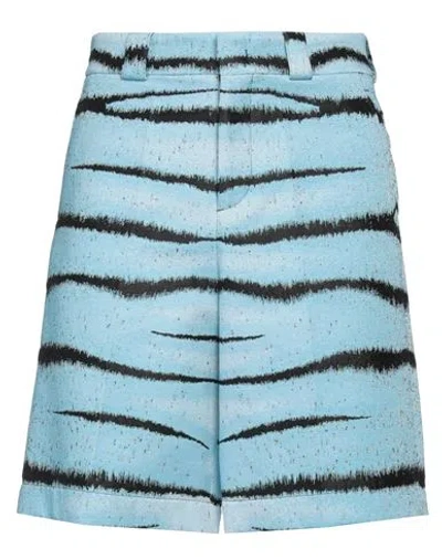 Valentino Garavani Man Shorts & Bermuda Shorts Sky Blue Size 38 Cotton, Polyester, Polyamide, Metall