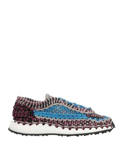 Valentino Garavani Man Sneakers Azure Size 9 Textile Fibers In Blue