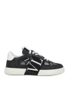 Valentino Black White Vl7n Leather Sneakers In Black