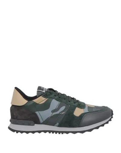 VALENTINO GARAVANI VALENTINO GARAVANI MAN SNEAKERS BLACK SIZE 8 LEATHER, TEXTILE FIBERS