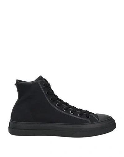 Valentino Garavani Man Sneakers Black Size 11 Textile Fibers, Leather