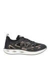 Valentino Vlogo Easyjog Low-top Sneaker In Calfskin And Fabric In Black