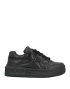 Valentino Black One Stud Xl Nappa Leather Low-top Sneakers In Black