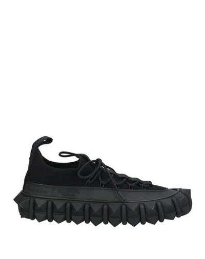 Valentino Garavani Man Sneakers Black Size 7 Textile Fibers