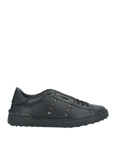 Valentino Garavani Man Sneakers Black Size 7.5 Leather