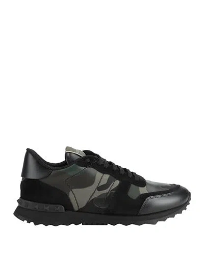 VALENTINO GARAVANI VALENTINO GARAVANI MAN SNEAKERS BLACK SIZE 9 LEATHER, TEXTILE FIBERS