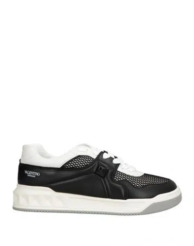 VALENTINO GARAVANI VALENTINO GARAVANI MAN SNEAKERS BLACK SIZE 9 LEATHER, TEXTILE FIBERS