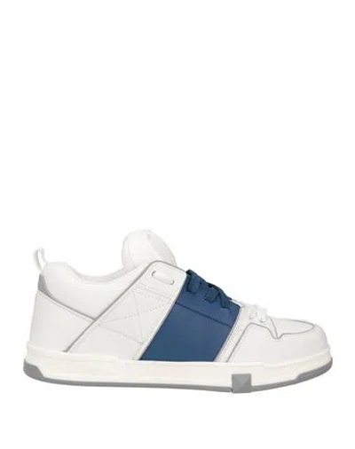Valentino Garavani Man Sneakers Blue Size 8 Leather, Textile Fibers