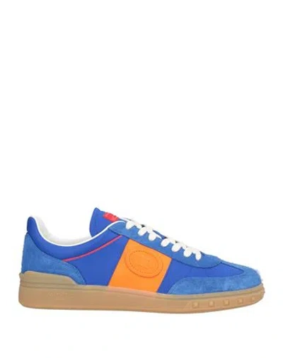 VALENTINO GARAVANI VALENTINO GARAVANI MAN SNEAKERS BLUE SIZE 9 LEATHER, TEXTILE FIBERS
