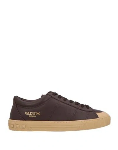 Valentino Garavani Man Sneakers Chocolate Brown Size 9 Soft Leather