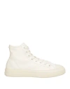 Valentino Garavani Man Sneakers Ivory Size 11 Textile Fibers, Leather In White