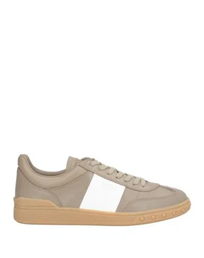 Valentino Garavani Man Sneakers Khaki Size 10 Leather In Beige