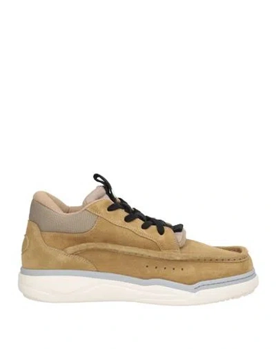 Valentino Garavani Man Sneakers Khaki Size 9 Leather, Textile Fibers