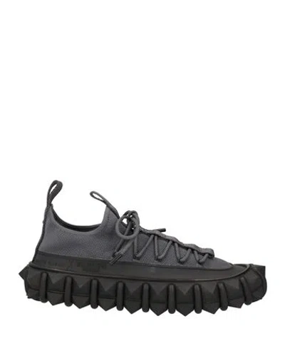 Valentino Garavani Man Sneakers Lead Size 9 Textile Fibers In Grey