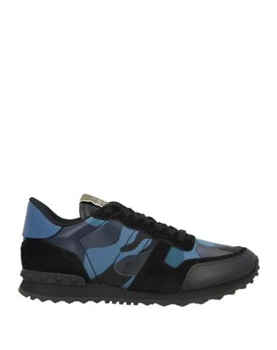 VALENTINO GARAVANI VALENTINO GARAVANI MAN SNEAKERS LIGHT BLUE SIZE 6 LEATHER, TEXTILE FIBERS