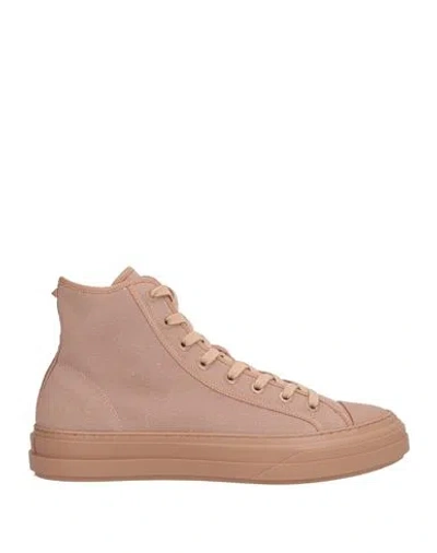 Valentino Garavani Man Sneakers Light Brown Size 9 Textile Fibers, Leather
