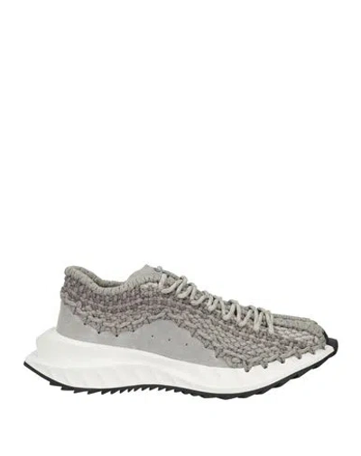 Valentino Garavani Man Sneakers Light Grey Size 11 Soft Leather, Textile Fibers In Gray