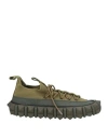 Valentino Garavani Man Sneakers Military Green Size 8 Textile Fibers
