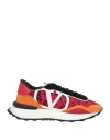 Valentino Garavani Man Sneakers Red Size 9 Leather, Textile Fibers