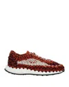 Valentino Garavani Man Sneakers Rust Size 8.5 Textile Fibers In Brown