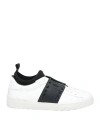 Valentino Open Sneaker With Contrasting Panel And Studded Heel In White