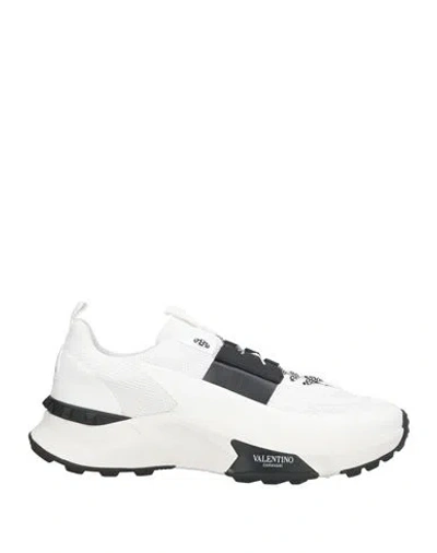 Valentino Garavani Two-tone Fabric And Mesh True Act Sneakers In White
