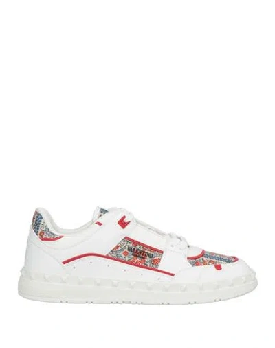 Valentino Garavani Leather Freedots Sneakers Panels Patterned In White