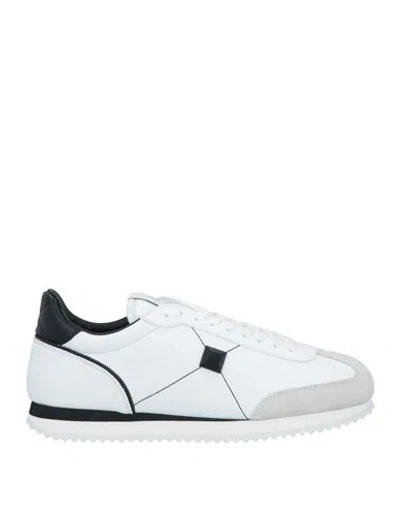 Valentino Garavani Man Sneakers White Size 13 Soft Leather