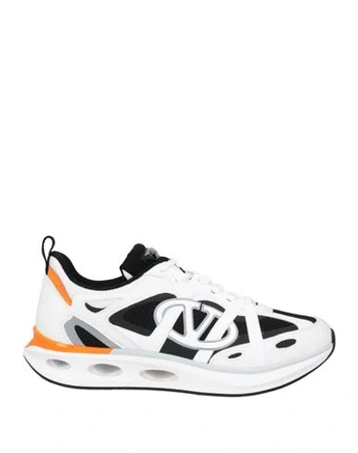 Valentino Garavani Man Sneakers White Size 9 Leather, Textile Fibers