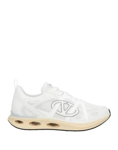 VALENTINO GARAVANI VALENTINO GARAVANI MAN SNEAKERS WHITE SIZE 9 LEATHER, TEXTILE FIBERS