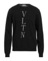 Valentino Garavani Man Sweater Black Size 44 Virgin Wool In Black