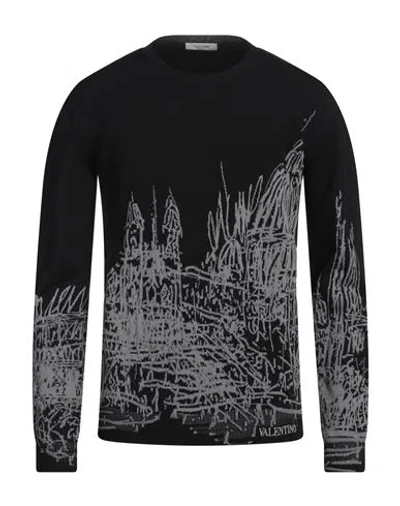 Valentino Garavani Man Sweater Black Size L Viscose, Polyester