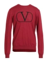 Valentino Garavani Man Sweater Burgundy Size 44 Virgin Wool
