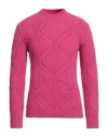 Valentino Garavani Man Sweater Fuchsia Size L Virgin Wool In Pink