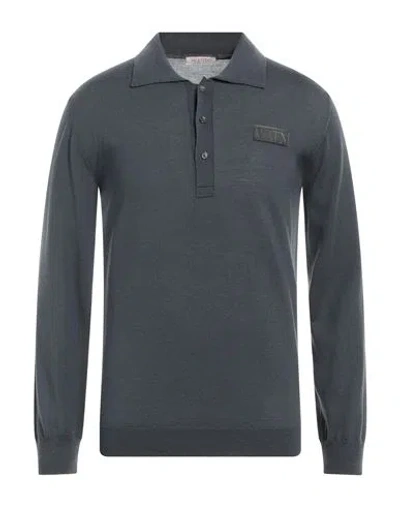 Valentino Garavani Man Sweater Lead Size L Virgin Wool In Grey