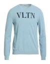 Valentino Garavani Man Sweater Light Blue Size 44 Viscose, Polyamide