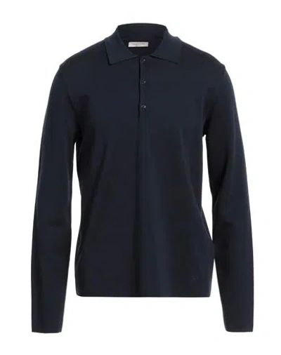 Valentino Garavani Man Sweater Midnight Blue Size L Virgin Wool In Black
