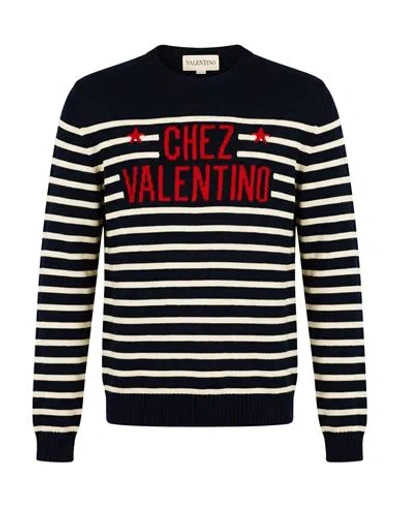 Valentino Garavani Man Sweater Midnight Blue Size S Virgin Wool