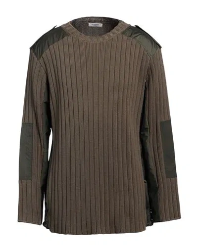 Valentino Shell Paneled Ribbed Cotton Sweater In Green