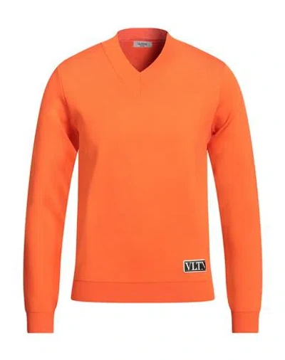 Valentino Garavani Man Sweater Orange Size Xs Viscose, Polyester