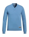 Valentino Garavani Man Sweater Pastel Blue Size S Viscose, Polyester In Blue