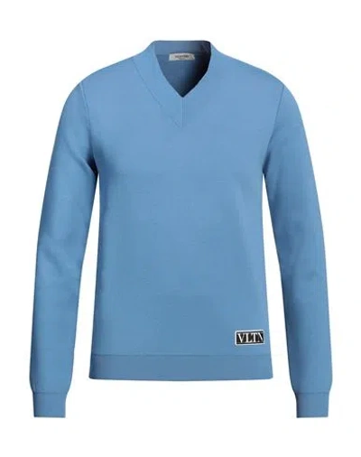 Valentino Garavani Man Sweater Pastel Blue Size S Viscose, Polyester