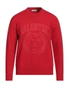 Valentino Garavani Man Sweater Red Size L Virgin Wool, Polyester