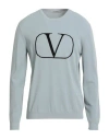 Valentino Garavani Man Sweater Sky Blue Size 44 Viscose, Polyester In Blue