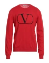 Valentino Garavani Man Sweater Tomato Red Size 42 Virgin Wool