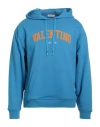 Valentino Garavani Man Sweatshirt Azure Size S Cotton, Elastane In Blue