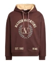 Valentino Garavani Man Sweatshirt Chocolate Brown Size L Cotton, Elastane In Brown