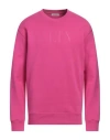 Valentino Garavani Man Sweatshirt Fuchsia Size L Cotton, Elastane In Pink